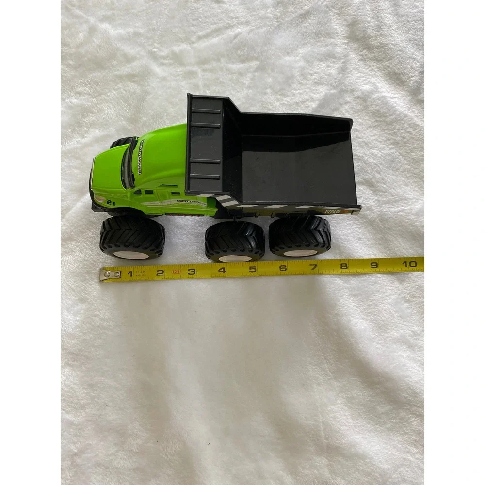 Earth Mover Dump Truck - Green Monster Construction Toy Motorized Friction Power